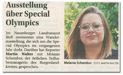 Zeitungsartikel über Ausstellung über die Special Olympics