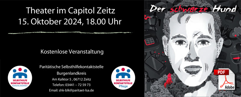 Ein Banner für den Veranstaltungsflyer Der schwarze Hund in Zeitz