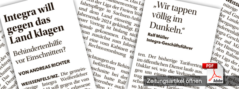 Zeitungsartikel der MZ Barrierefrei durchs Kloster 