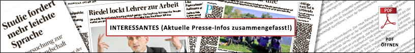 Ein Banner für ein PDF mit verschiedenen Presseartikeln