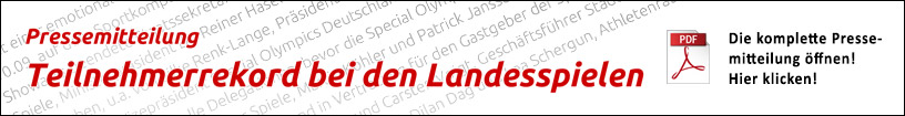 Ein Banner für die Pressemitteilung Teilnehmerrekord bei den Landesspielen